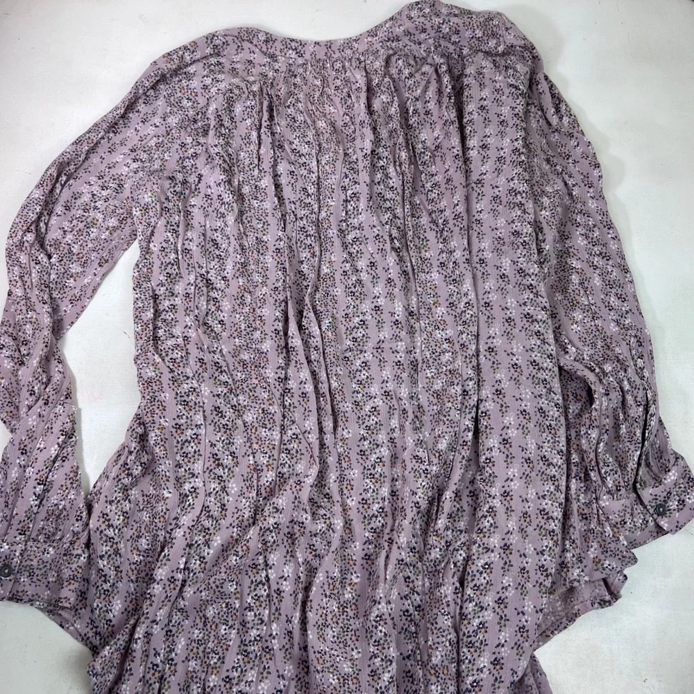 Free People Purple Floral Top Lavender Small Cottagecore‎ Fairycore Boho Peasant